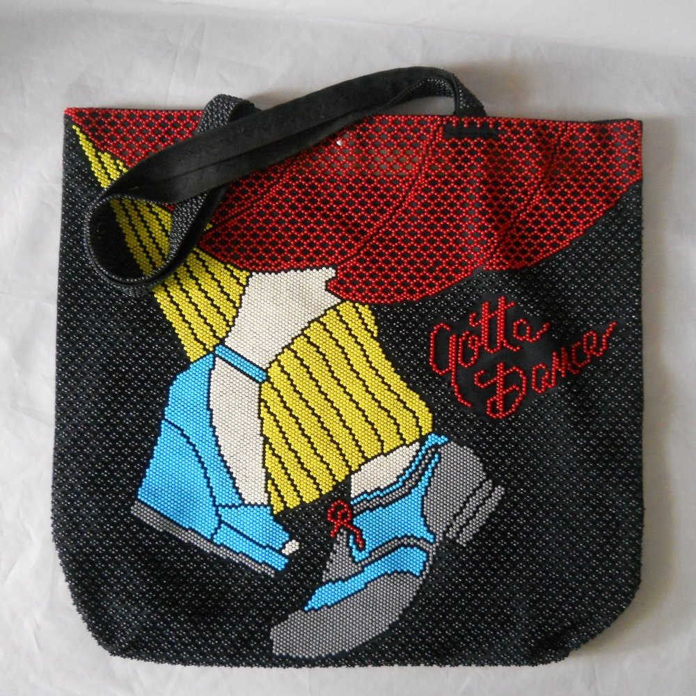 Beaded Tote Bag, Gotta Dance, Black/Multi